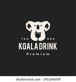 imagen vectorial del logotipo vintage de la bebida de koala