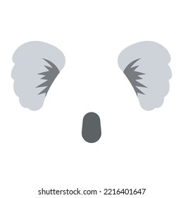 Koala ear color on a white background. Vector illustration