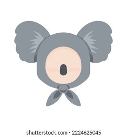 Koala ear face hoodie head icon on a white background. Vector illustration