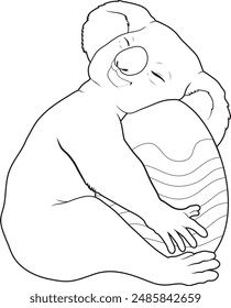 Koala Pascua Huevo de Pascua Dormido Animal Vector Ilustración de arte gráfico