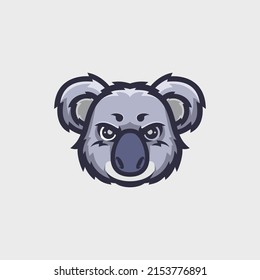 Plantilla de diseño del logotipo de apoyo de Koala. Plantilla de icono del logotipo de Koala Head.