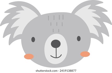Ilustración del vector de dibujos animados de Koala Face