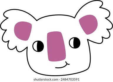 Koala Face Doodle Ilustración vectorial