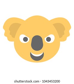 
Koala Face Flat Icon
