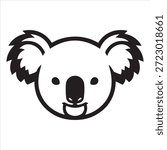 Koala face illustration vector silhouette design