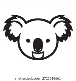 Koala cara ilustración diseño de silueta de Vector