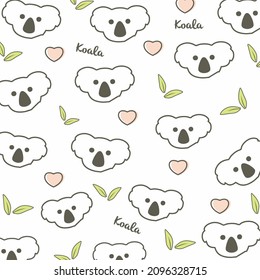 koala face and leaves for children's equipment motif