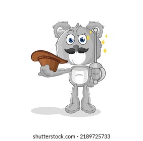 the koala fencer character. cartoon mascot vector
