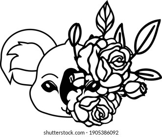 Koala floral, Koala Bear File is suitable for t-shirt, laser cutting, sublimation, hobby, cards, invitations, website or crafts projects. Perfect for magazine, news papers, posters etc