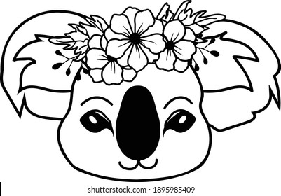 
 Koala With Flowers File is suitable for t-shirt, laser cutting, sublimation,  hobby, cards, invitations, website or crafts projects. Perfect for magazine, news papers, posters etc.