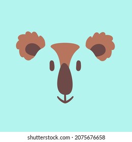 Koala fun face. Kids card sketch, vector illustration isolated on white background