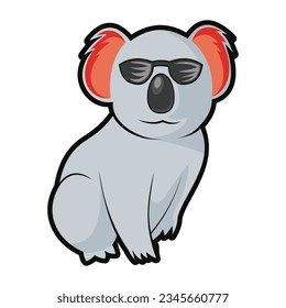 Koala with glasses cartoon vector illustration