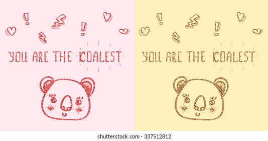 Koala glitter doodle