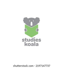 koala with graduation hat logo design