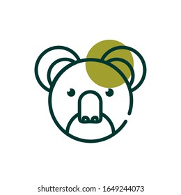 Koala half line half color style icon design, Biodiversity life natural nature and adorable theme Vector illustration