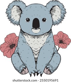 Arte de diseño dibujado a mano Koala que se puede utilizar para sus cosas
