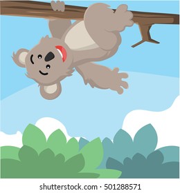 koala hanging on branch