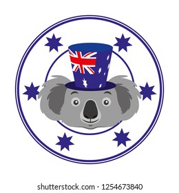 koala hat australian flag emblem