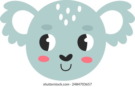 Ilustración vectorial infantil de cabeza de Koala