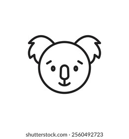 Koala head icon Black and white logo