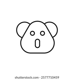 Koala head icon Flat simple outline