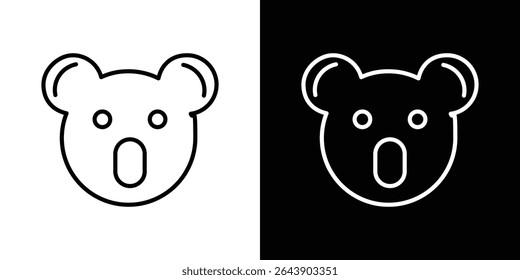 Ícone de cabeça Koala Vetor gráfico definido para design de interface de usuário