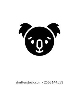 Koala head icon Isolated flat vector in outline