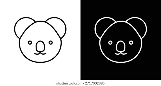 Ícone de cabeça Koala - Estilo de linha. design de modelo de símbolo