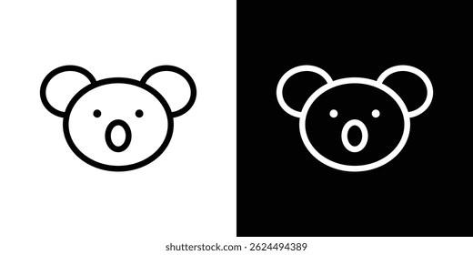 Koala head icon. Logotype vector set