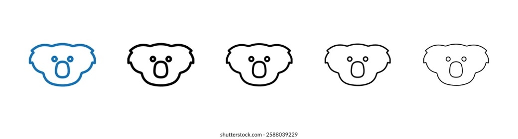 Koala head icon Outline vector logo for web ui