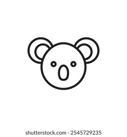 Ícone da cabeça do Koala Contorno fino simples