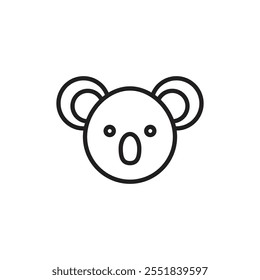 Koala Kopfsymbol Einfache dünne Umrisse
