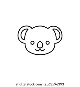 Koala head icon Simple thin line flat symbol