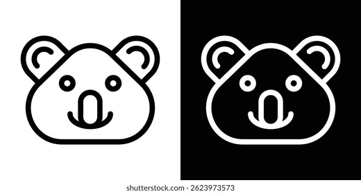 Vector del icono de la cabeza del koala, Plantilla del logotipo de la ilustración en estilo de moda