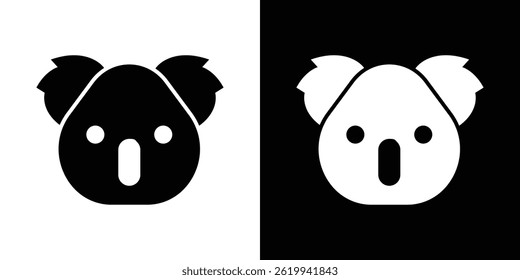 Vetor de ícone de cabeça Koala, ilustração de logotipo sólido, pictograma