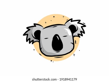 Koala head illustration drawing design