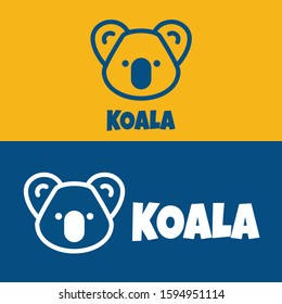 koala head logo animal design vector 