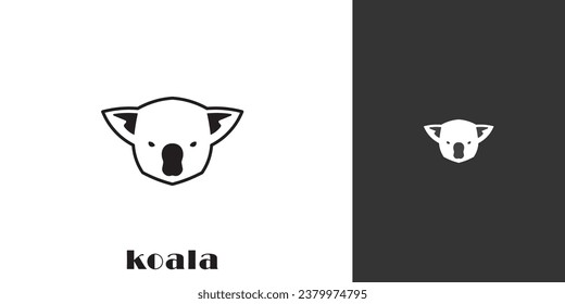 logotipo de cabeza de koala con diseño minimalista