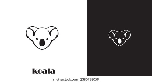 logotipo de cabeza de koala con diseño minimalista