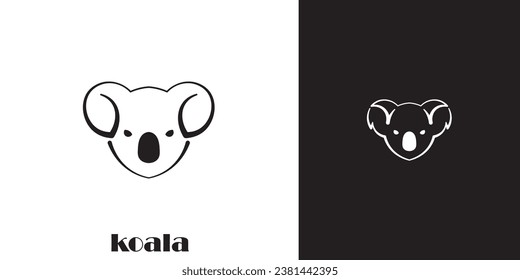 logotipo de cabeza de koala con diseño minimalista