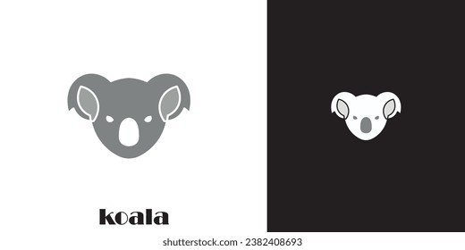 logotipo de cabeza de koala con diseño minimalista