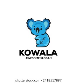  koala head mascot illustration logo design