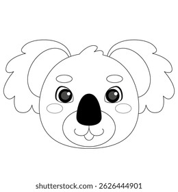 Koala head on isolated background. Vector illustration in a flat style