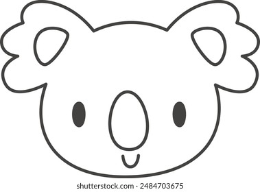 Ilustración vectorial de contorno de cabeza Koala