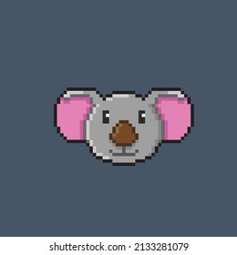 koala head in pixel style