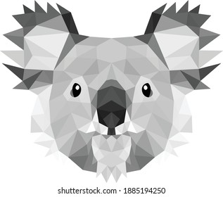 Koala head in triangle spots, so cute that everyone loves