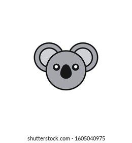 koala head vector illustration. koala animal face emoticon symbol icon.