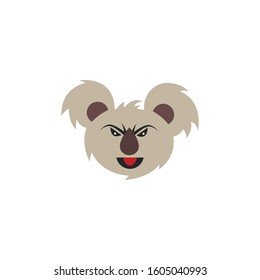 koala head vector illustration. koala animal face emoticon symbol icon.