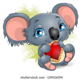 	koala and heart