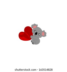 Koala and heart